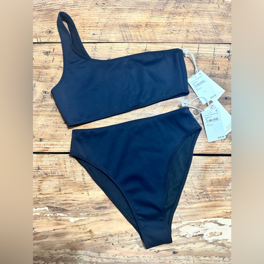 🆕 2pc GOOD AMERICAN Scuba Hot Shoulder Bikini Top & Bottom - Picture 3 of 10